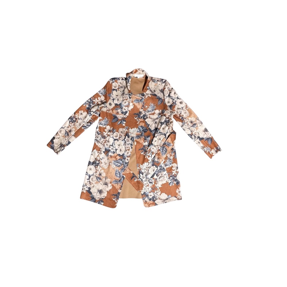 Solitaire Floral Kimono Cardigan Women's‎ M Boho Open Front Long Sleeve